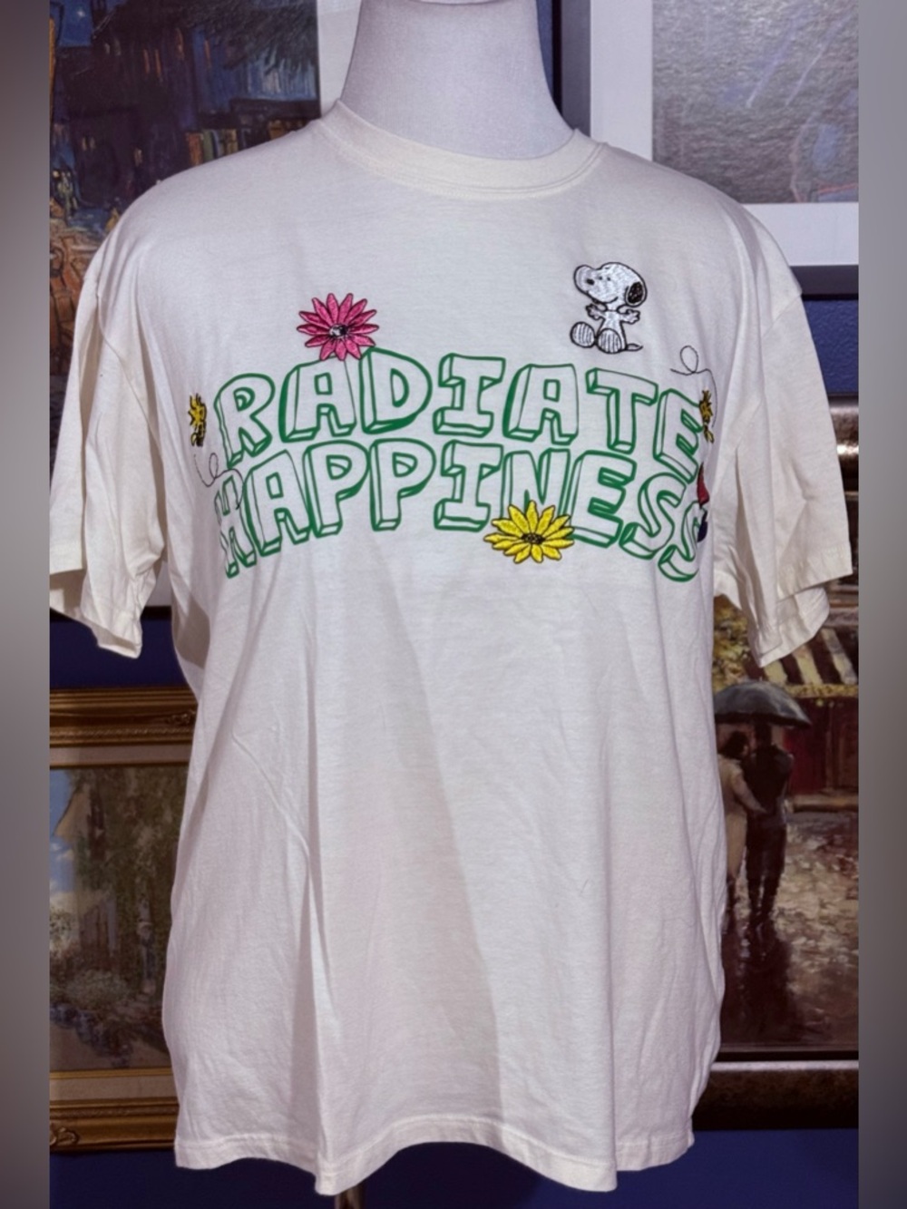 Freeze Peanuts Graphic Tee in Cream with Black Print